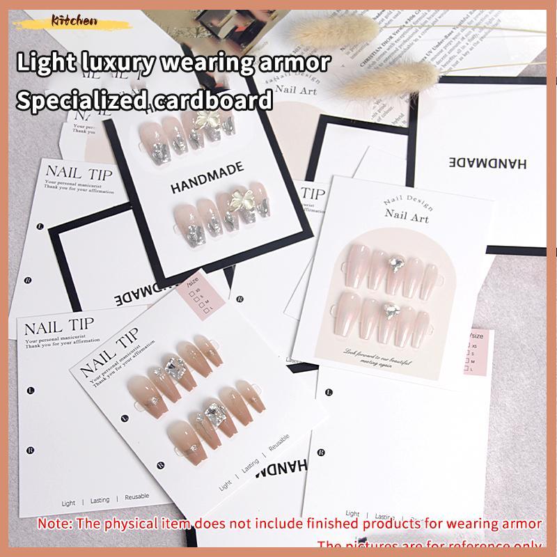 XDT 10 ชิ้นการ์ดแสดงเล็บสําหรับกดบนเล็บปลอมเล็บตัวอย่าง Salon Props KCP