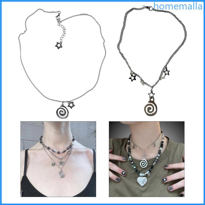 HO Temperament Vortex Star จี้สร้อยคอเครื่องประดับ Y2K Clavicle Chain สร้อยคอ