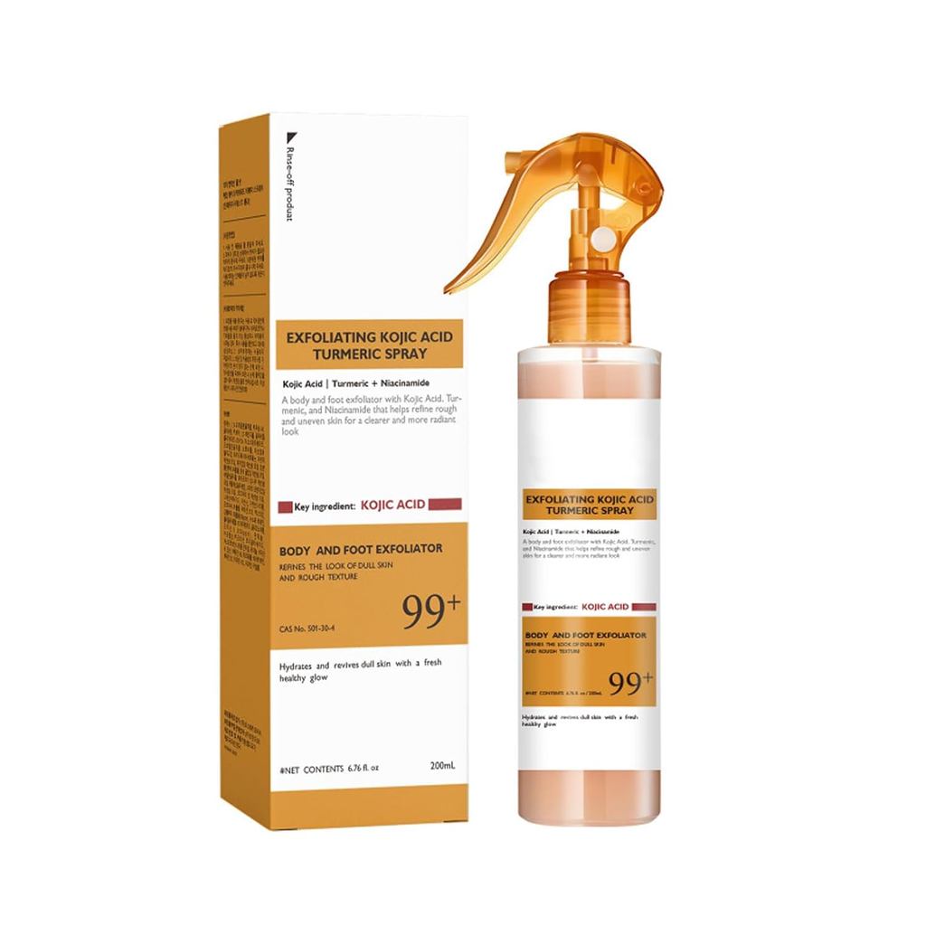 Body Keratin Care Kojic Acid Turmeric Spray 200ml, Exfoliating Peeling Solution, สเปรย์ขมิ้น Peel Sh