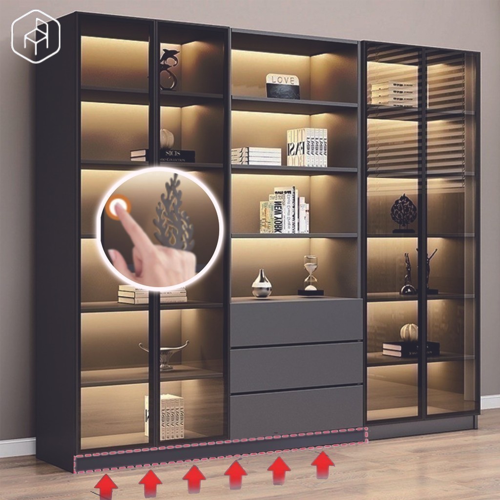 Display Cabinet Glass Door Combination Locker Living Room Floor Display Cabinet