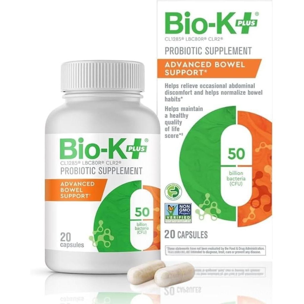 Bio-K+ Advanced Bowel Probiotic, 50B CFU, FODMAP Friendly, Vegan, 20 แคป