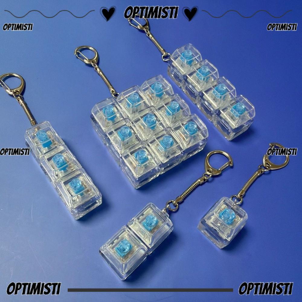 OPTIMISTI8E พวงกุญแจ Fidget, Stress Relief Gadget Finger Keyboard, Pass The Time 4/5 คีย์ปุ่ม Keycap