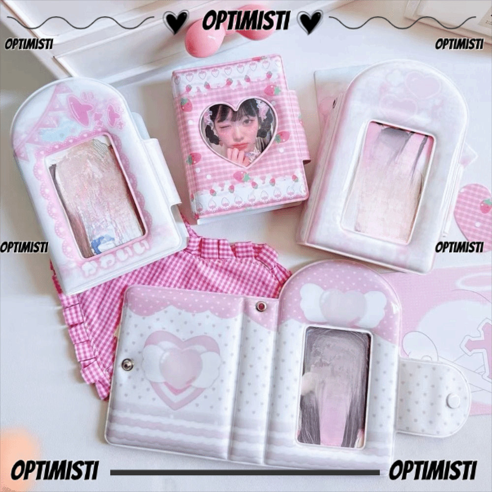 OPTIMISTI8E Photocard Binder อัลบั้ม, อัลบั้มภาพขนาดเล็ก PP ขนาด 3 นิ้ว, คุณภาพสูงหวาน 32 กระเป๋า Kp