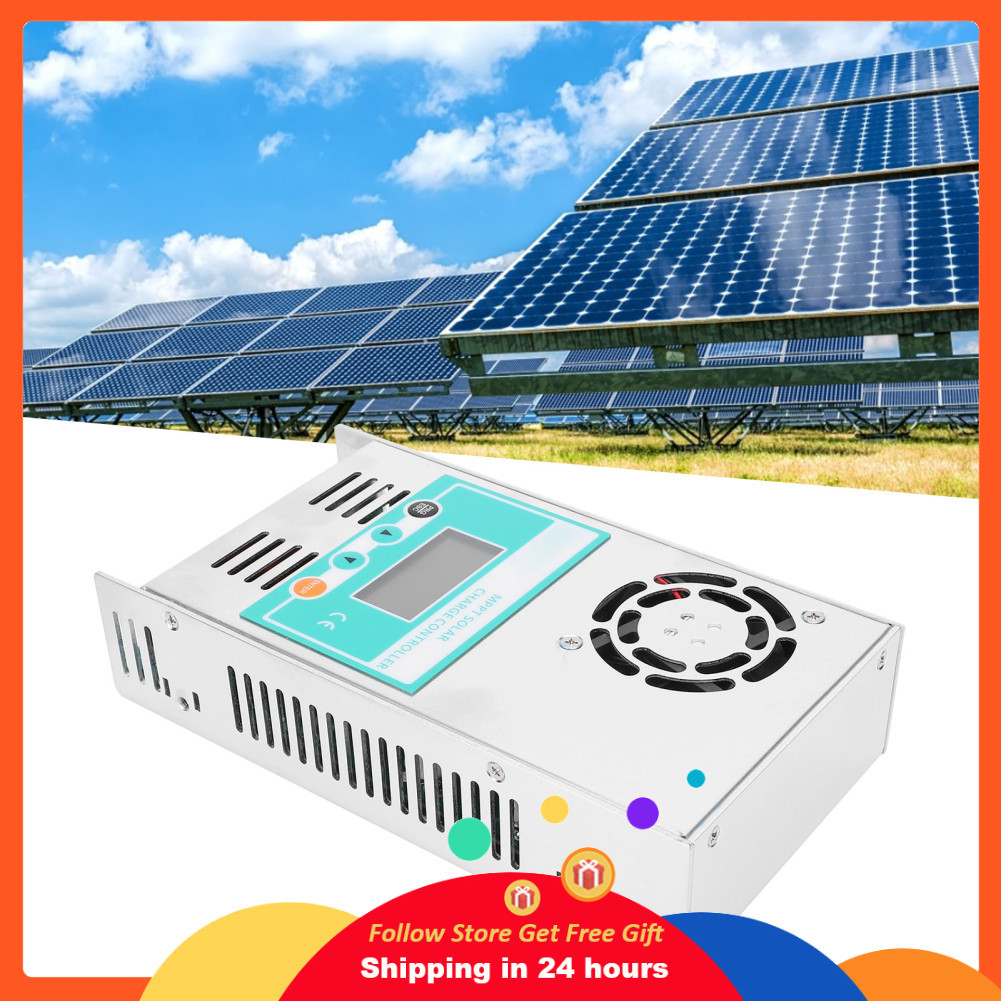 Supergoodsales MPPT ตัวควบคุมพลังงานแสงอาทิตย์ 12V 24V 36V 48V แผงควบคุมแบตเตอรี่พร้อมพัดลมไฟฟ้าอัจฉ