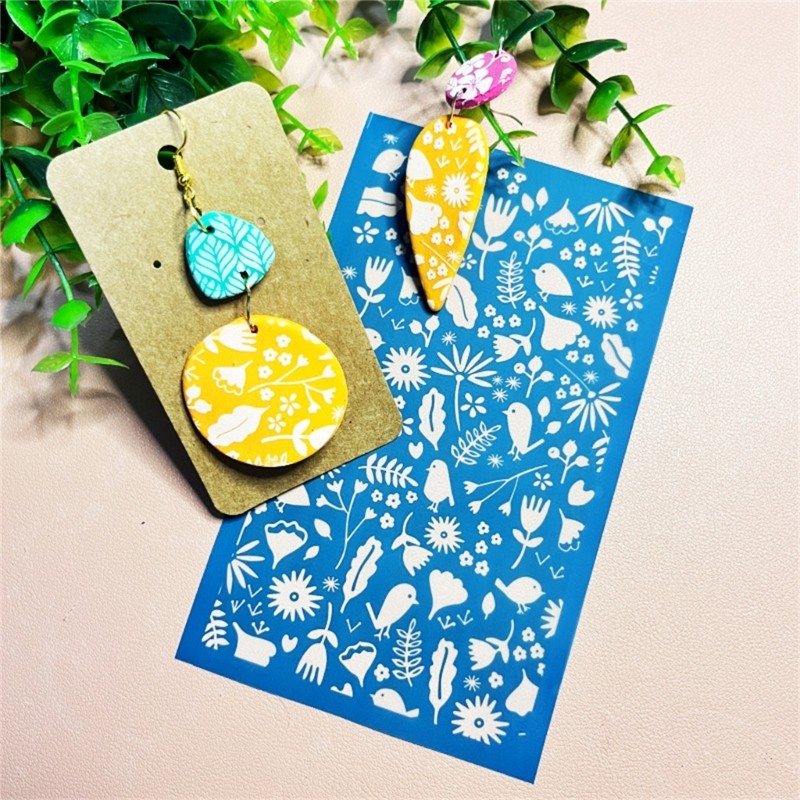 AMOONA อีสเตอร์ผ้าไหมหน้าจอ Stencils นํากลับมาใช้ใหม่ Silkscreen การพิมพ์ Stencils Clay Stencils สํา