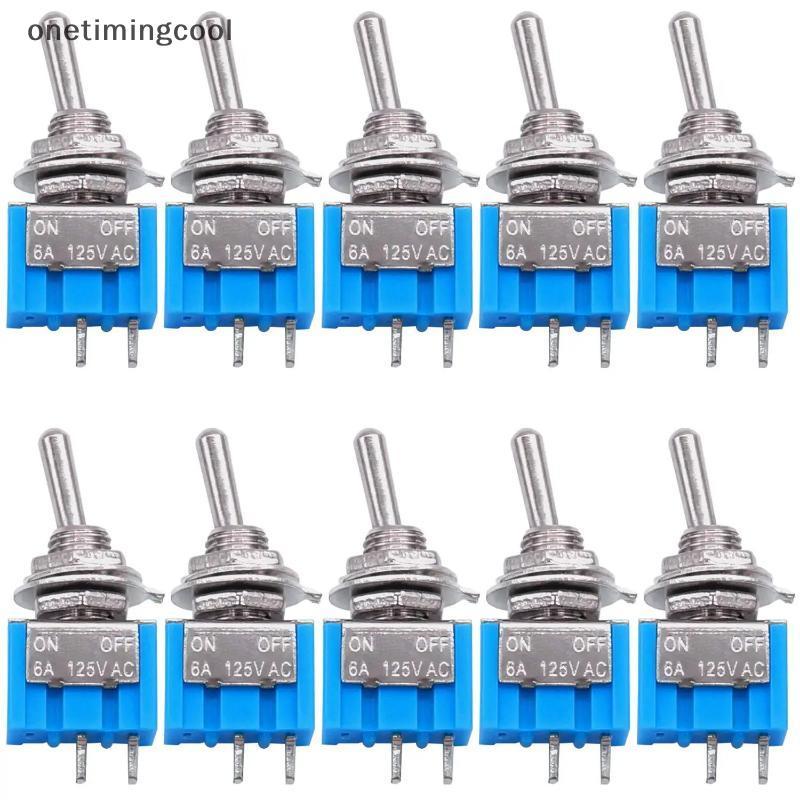 Onth 10pcs DPDT Mini Toggle Switch 2pin 2 ตําแหน่งเปิด/ปิด Miniature Toggle Switch 6A 125V Toggle Sw