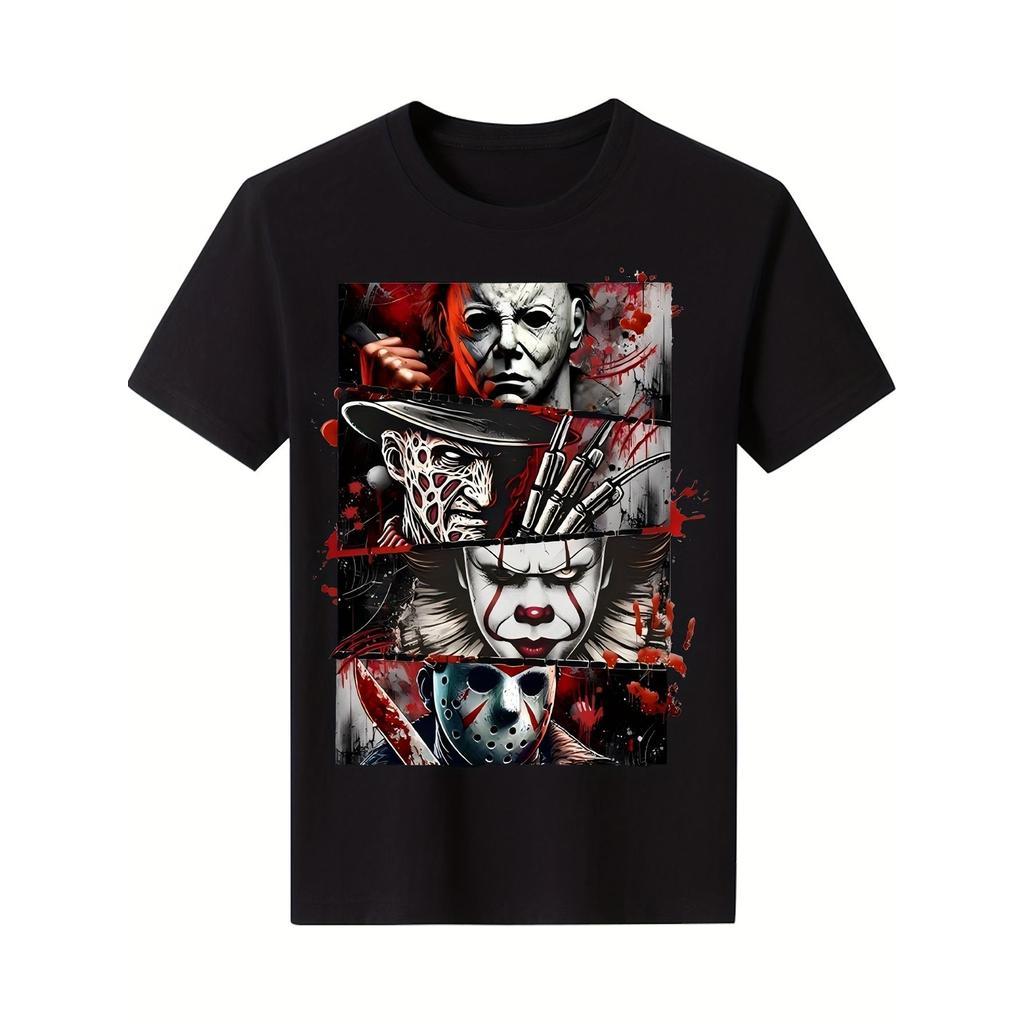 KANAK-KANK LELAKI Baju-T Ikon Filem Seram - Tee Grafik Jason Freddy Kruger Michael Myers - Heavy-hit