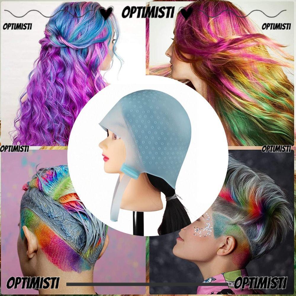 OPTIMISTI8E หมวกทําสีผม Professional Reusable Highlighting Dye Cap Hook