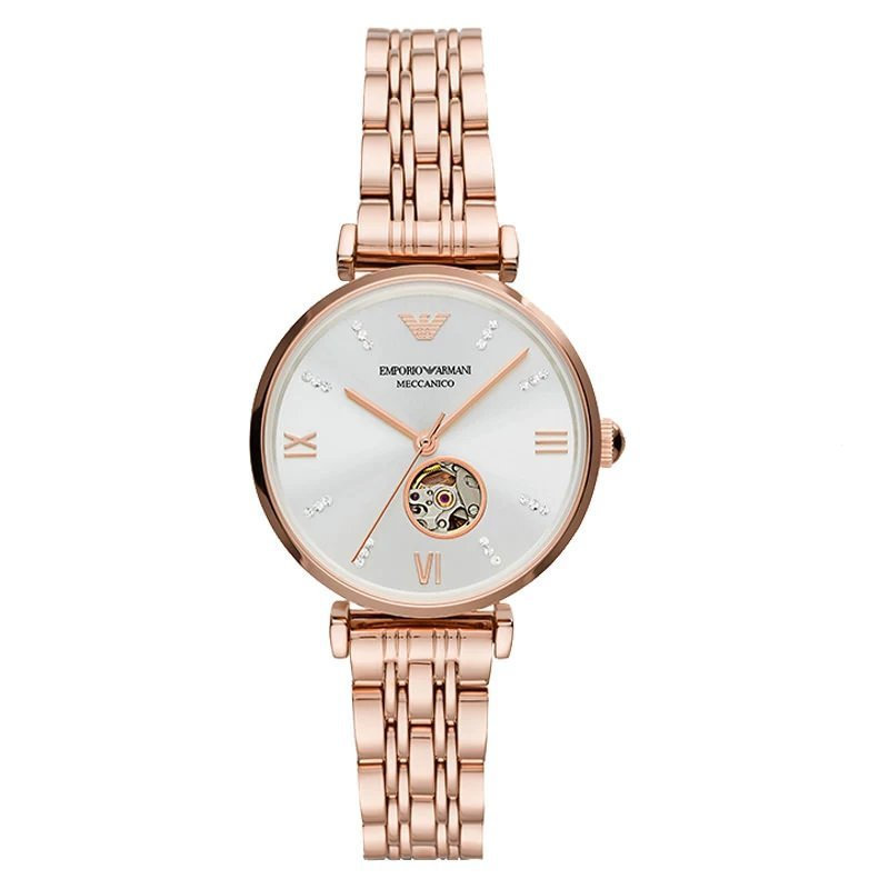 Armani (Emporio Armani) Gypsophila นาฬิกาแฟชั่นกลไกอัตโนมัติยุโรปอเมริกันนาฬิกาสุภาพสตรีนาฬิกา AR600