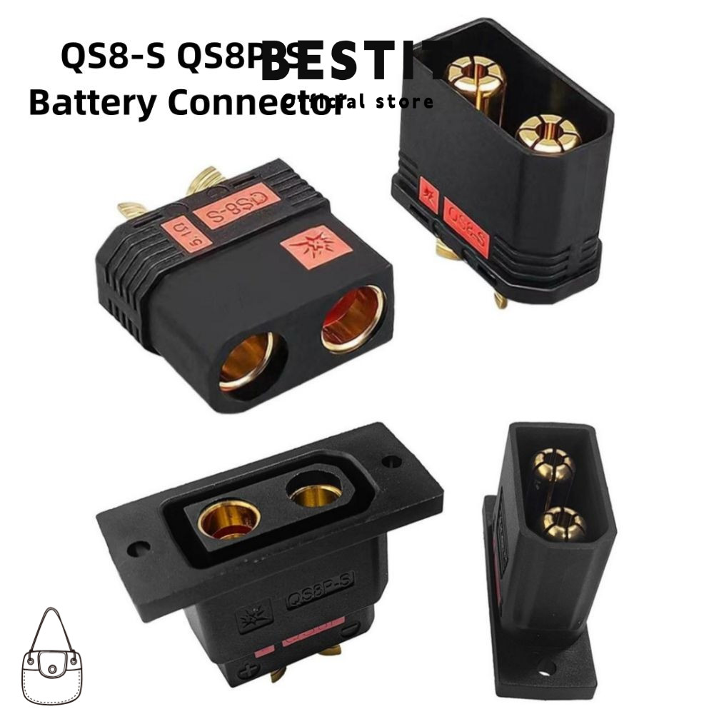 BESTIT ปลั๊กแบตเตอรี่ QS8P-S, ขั้วต่อ QS8-S กระแสไฟสูง, ชุบสีดําทอง QS8-S MF ปลั๊กชุดสําหรับรถยนต์รุ