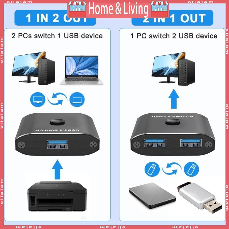 CI USB3 0 Switcher Bidirectional 2 in 1 Out หรือ 1 in 2 Out สําหรับแชร์อุปกรณ์ USB