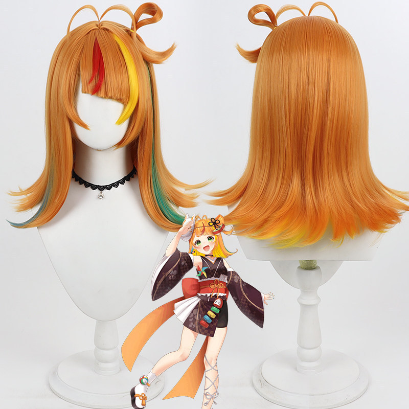 Million Production VTuber Komawari Koma Cos Wig, Simulated Scalp, Integrated Ponytail, Anime Cosplay
