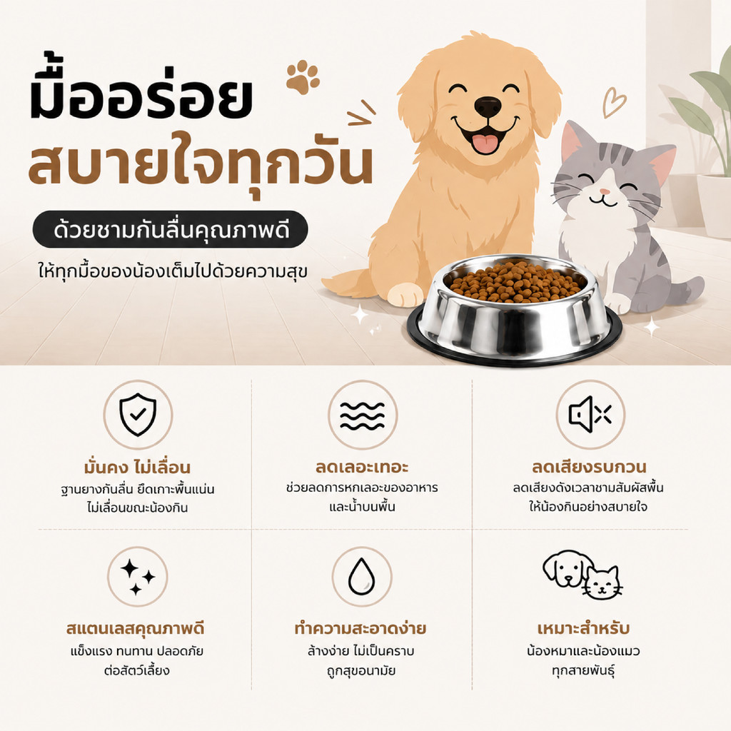 Doge&Orange وعاء طعام ستانلس مانع للانزلاق للحيوانات — صورة 6