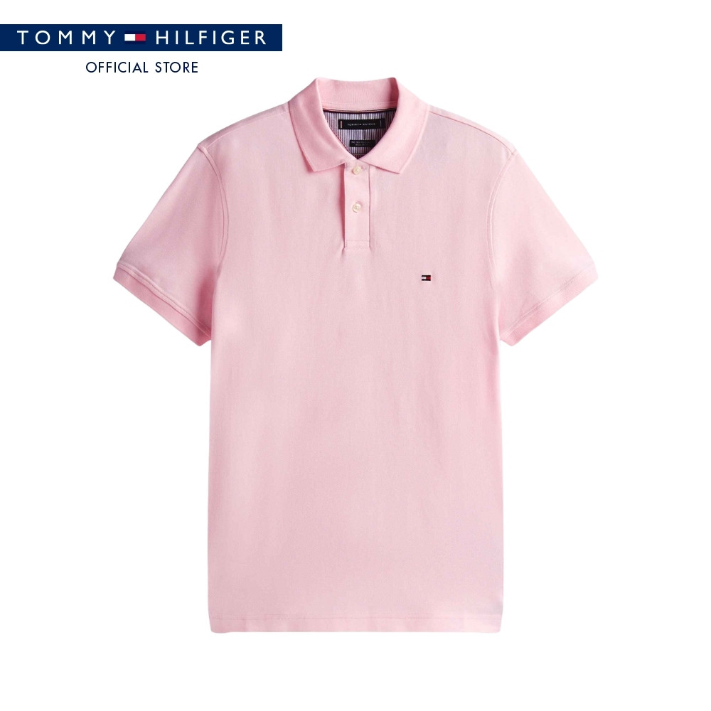 Tommy Hilfiger เสื้อโปโล ผู้ชาย รุ่น MW0MW41282 TPB - สีชมพู ทรง Regular