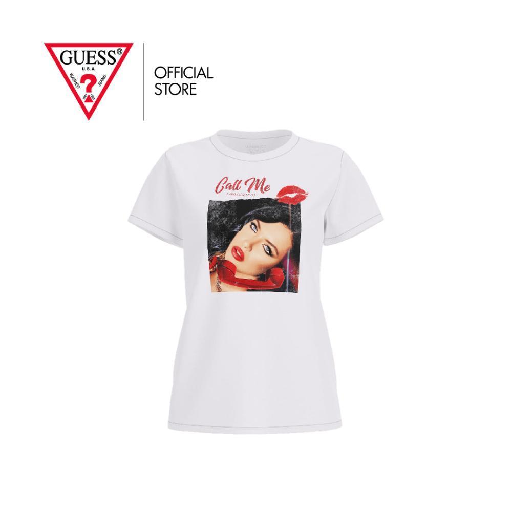 GUESS เสื้อยืดผู้หญิง รุ่น W6RI08K9RM1 สีขาว