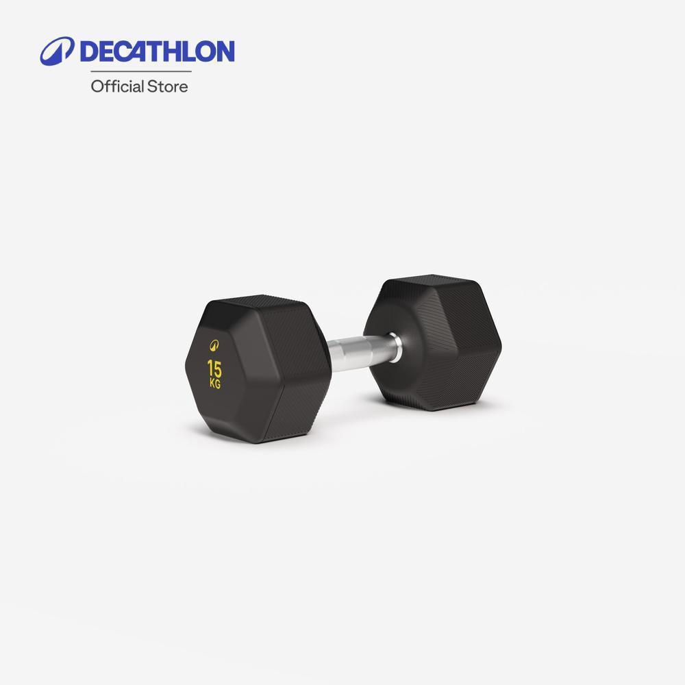 Decathlon Cross Training/Weight Training Hex Dumbbell ดัมเบลหกเหลี่ยมสำหรับครอสเทรนนิ่ง/เวทเทรนนิ่ง 15 กิโลกรัม