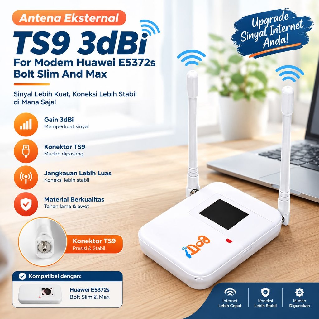 TS9 3dBi 800 2650MHz เสาอากาศภายนอกสําหรับ Huawei E5372s Slim Max Bolt โมเด็ม