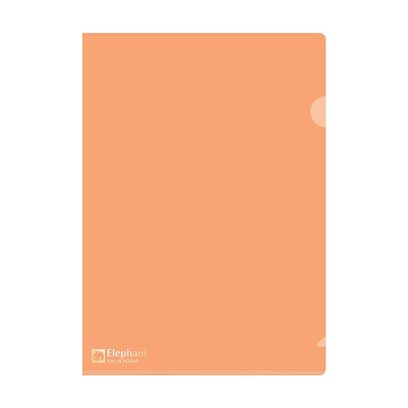 ELEPHANT แฟ้มซองพลาสติก 410 สีส้ม ขนาด A4 (แพ็ค 12 เล่ม)
