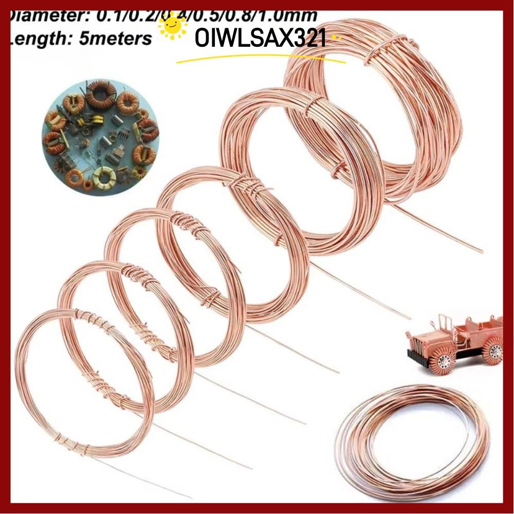 OWLSAX321 ลวดทองแดงเปลือย, ลวดทองแดงบริสุทธิ์ 5M นุ่ม, เส้นผ่านศูนย์กลาง 0.1-1.0MM T2 คอยล์ทองแดง