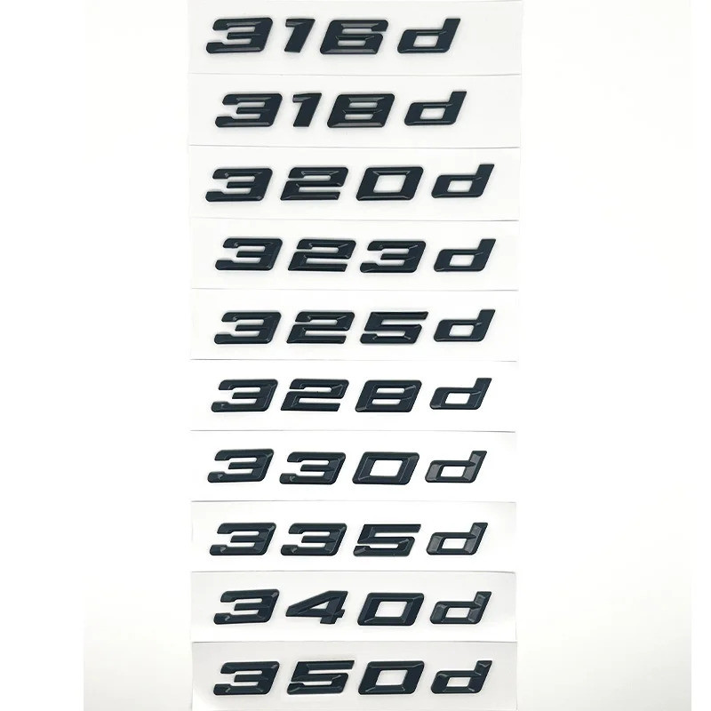 สีดําเงา 320i 320d 320e 325d 328d 330i 330d 330e 335d 340d สติกเกอร์สัญลักษณ์สําหรับ BMW Serie 3 E90