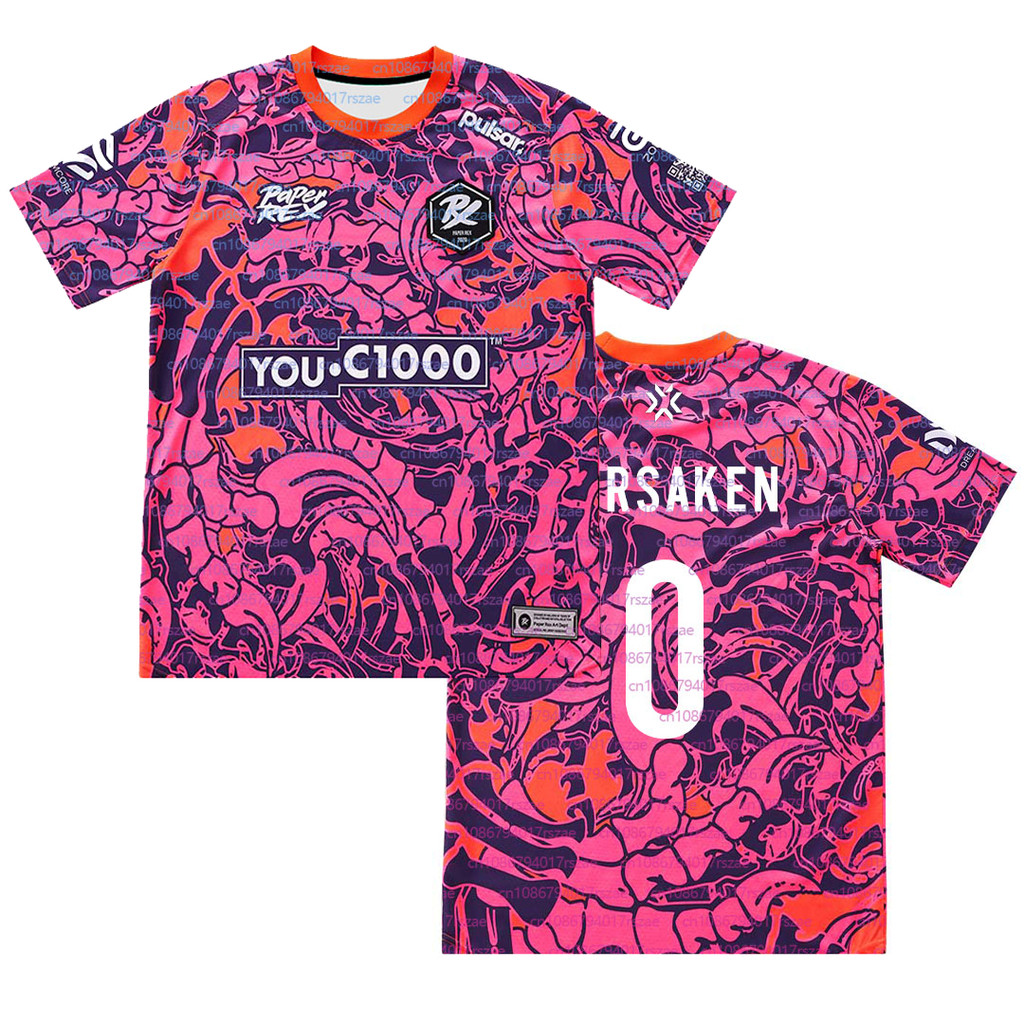 เสื้อยืดทีม DinoGlitch สำหรับMen Esports ปี 2025 26 PRX Jersey VCT