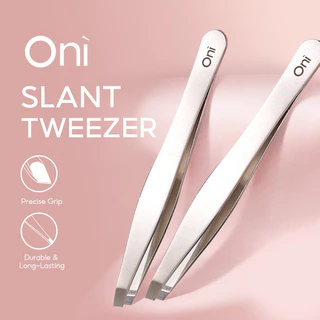 Oni Slant Tweezer โอนิ แหนบปลายเฉียง สีเงิน.