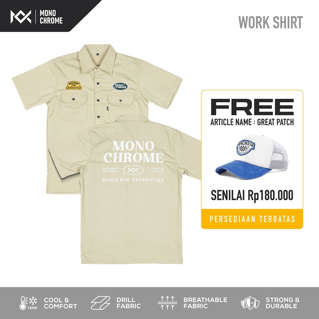 KEMEJA Camel Land เสื้อเชิ้ตแขนสั้นผู้ชาย