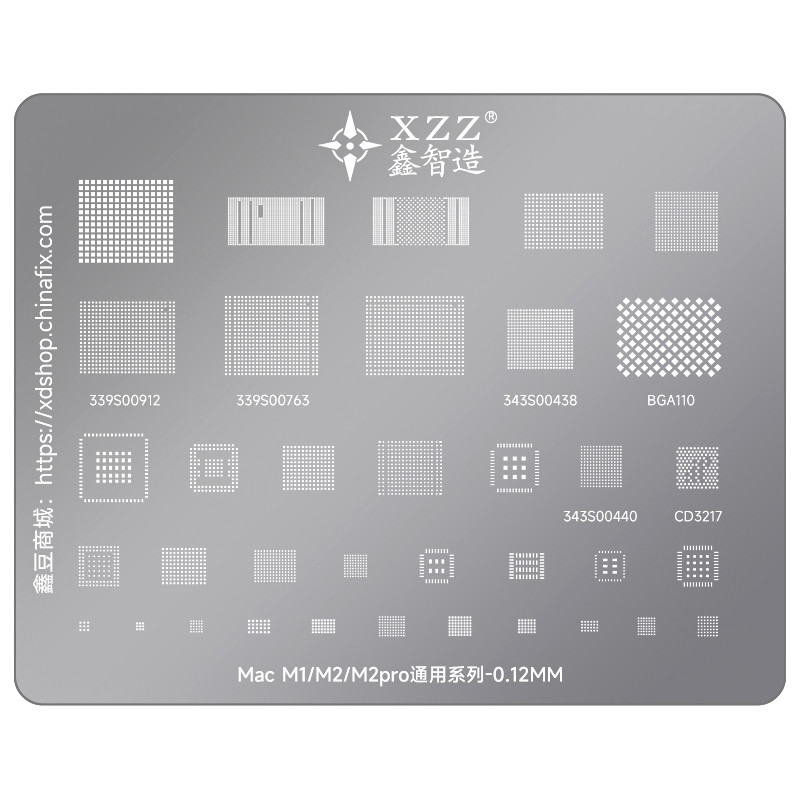 XZZ BGA ลายฉลุสําหรับ Macbook M1/M2/M2pro WiFi NAND 339S00912/339S00763/343S00438/BGA110/3343S00440/