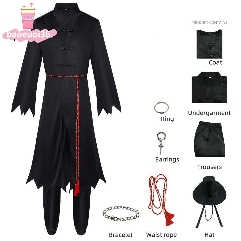 ชุดเครื่องแต่งกาย Demon Hunter แบบAnime สีดำ, ชุดCosplay สำหรับวงไอดอล Jinu และหมวกHALLOWEEN Party