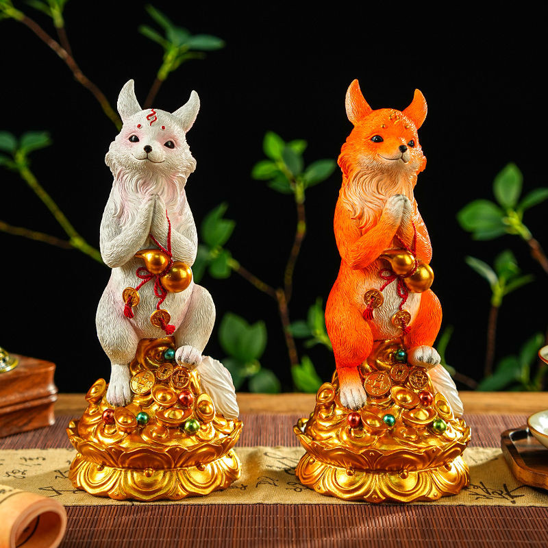 รองเท้าแตะ fox Ping fox fox nipples fox nipples ตกแต่งตู้เติมเงินเงิน fox ward-ทํารูปปั้นนางฟ้าจิ้งจ