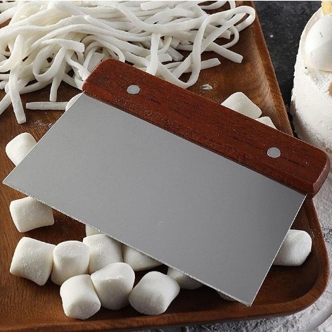 ที่ตัดแป้ง ด้ามจับไม้ แผ่นตัดแป้งสแตนเลส ที่ตัดแป้งพิซซ่า โด - รูปที่ 7