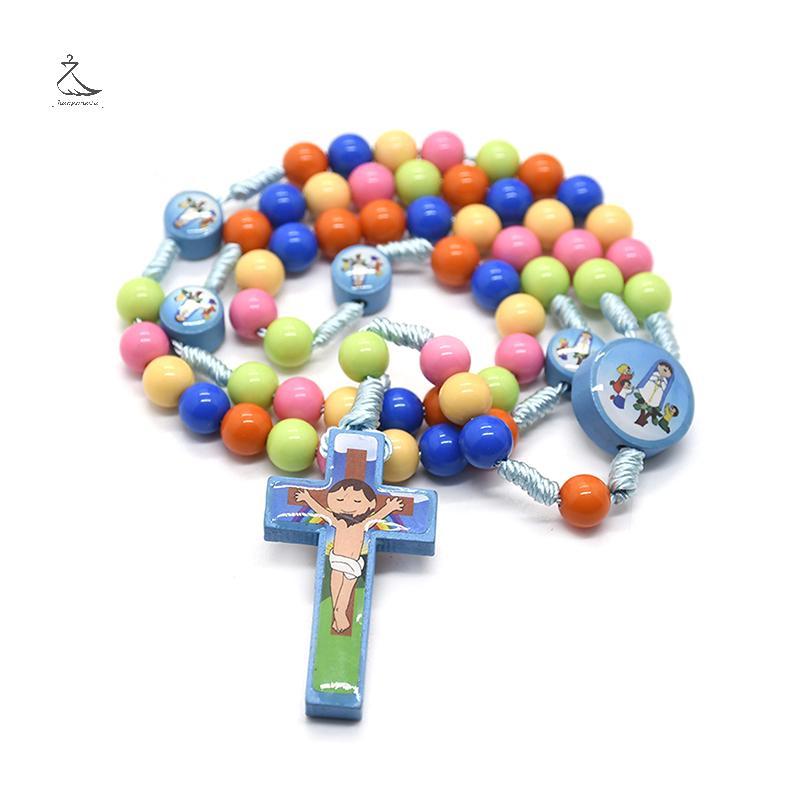 สร้อยคอจี้การ์ตูนสำหรับเด็กและผู้ใหญ่ มีลูกปัดและลูกประคำ เครื่องประดับทางศาสนาคาทอลิก MCL7717