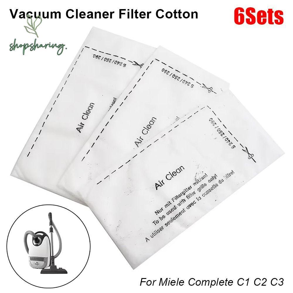 SHOPSHARING 6 ชุดเครื่องดูดฝุ่น, Air Clean ไอเสียกรองผ้าฝ้าย,ทนทานแพ็คเครื่องใช้ในบ้านอะไหล่สําหรับ 