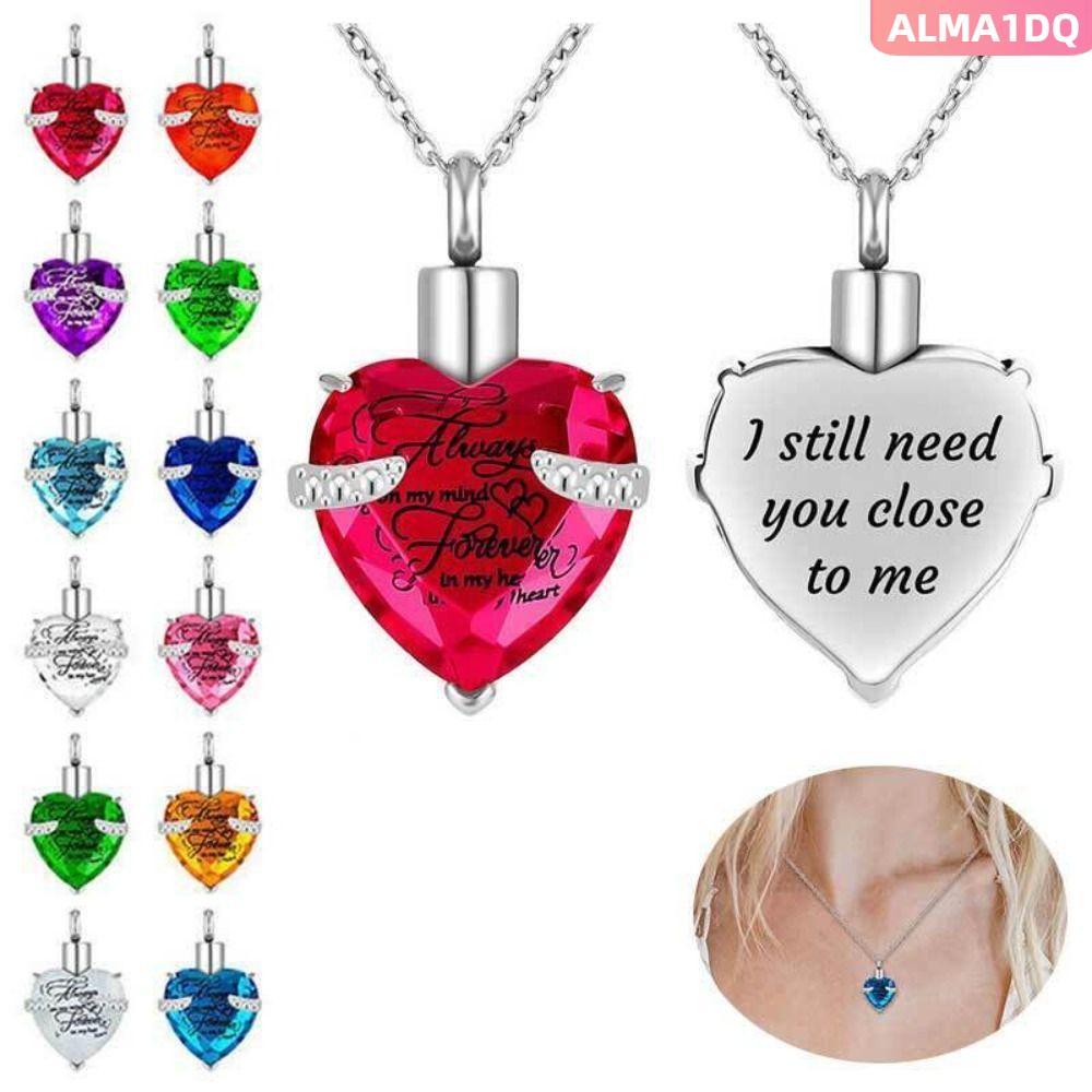 สร้อยคอและจี้ที่ระลึก ALMA1DCQ สแตนเลสคุณภาพสูง ออกแบบเพื่อเป็นอนุสรณ์หัวใจ