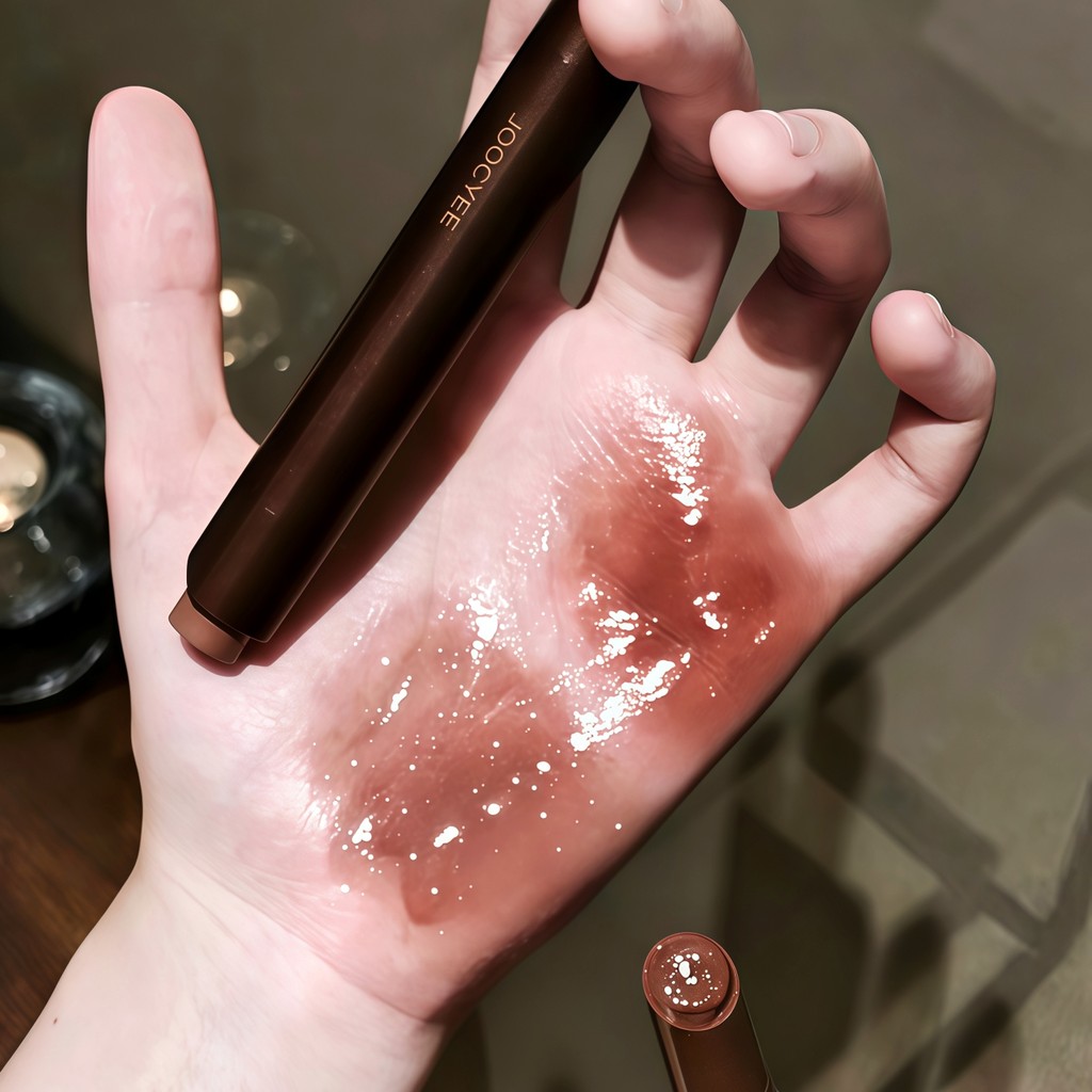 สีน้ําตาลนู้ด! Joocyee Brown Lustrous Solid Lip Gloss
