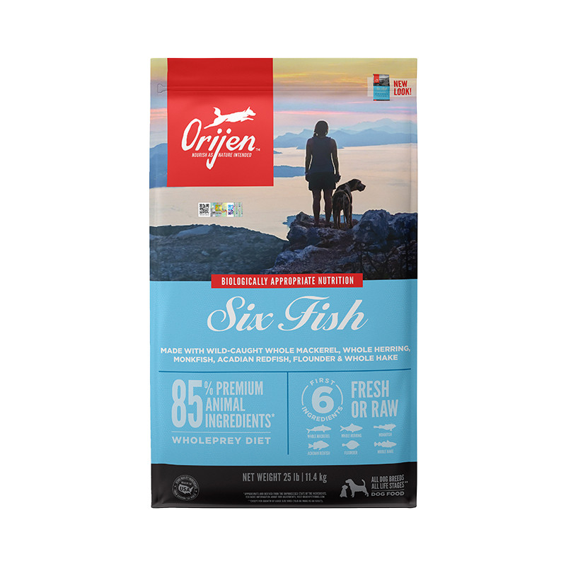 [ร้านเรือธง] origen Original Hunting Desire หกชนิดปลานําเข้ารสดั้งเดิมอาหารสุนัข 11.4 กก.