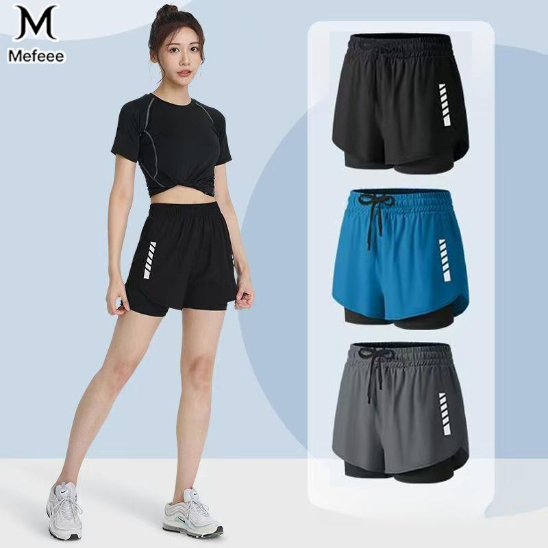 กางเกงขาสั้น 2 ชั้น Dir-Fit M-5XL Unisex สำหรับวิ่งและขี่จักรยาน ทำจากตาข่าย สีดำ/เทา/ฟ้า