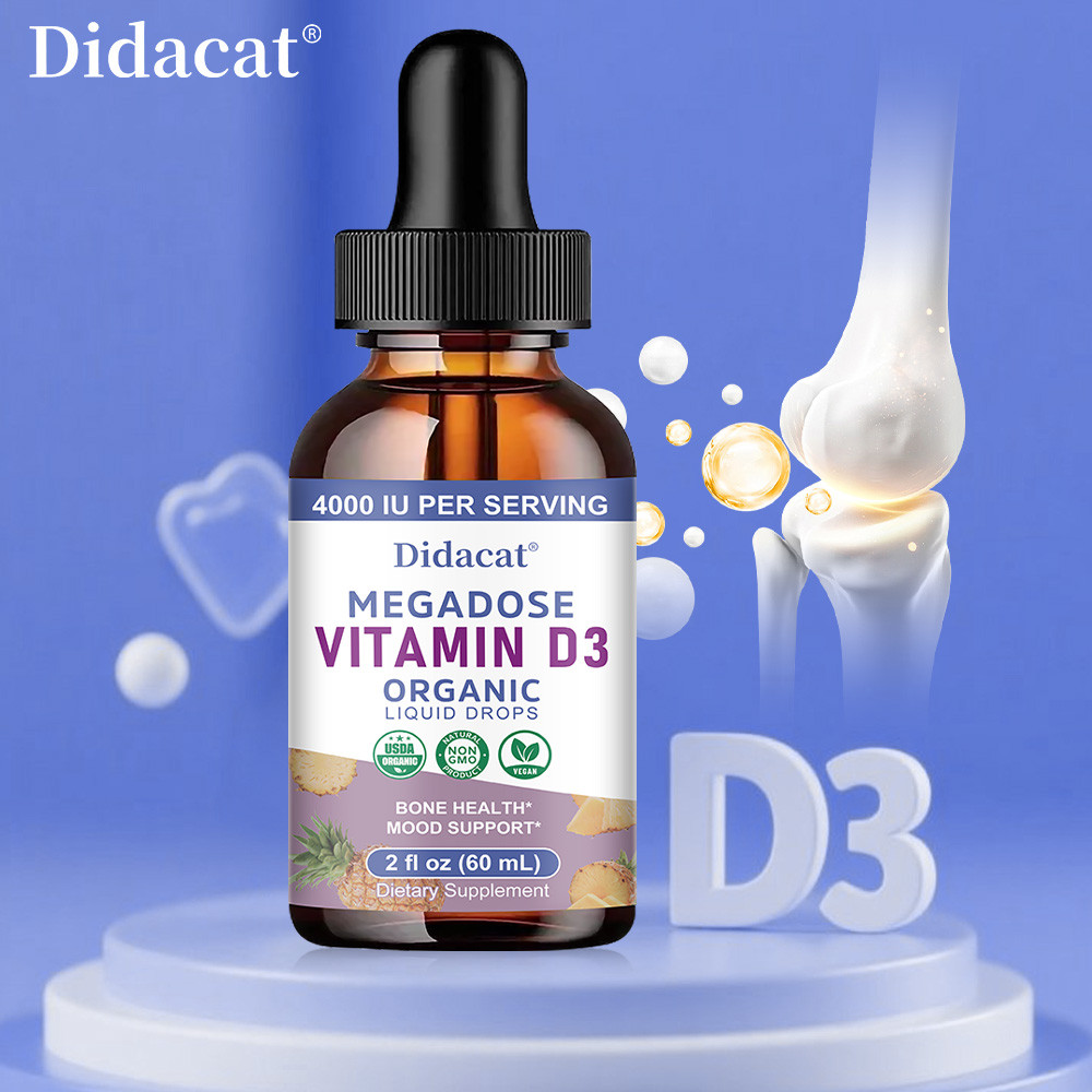 Didacat วิตามิน D3 ของเหลวหยด - 4000IU 100mcg บํารุงกระดูก เพิ่มภูมิคุ้มกัน และส่งเสริมการการดูดซึม