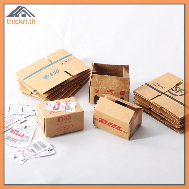 TT 1Set Mini Carton Express Carton 1:12 Dollhouse Miniature Express Box Decor ของเล่น PL