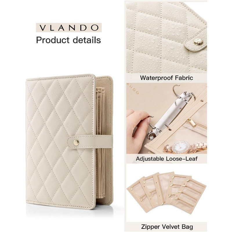 🥰🥰ถุงเก็บเครื่องประดับ กันเกิดออกซิเดชัน สมุดเก็บเครื่องประดับแบบหนัง ที่เก็บแหวน ต่างหู และสร้อยคอ - รูปที่ 5