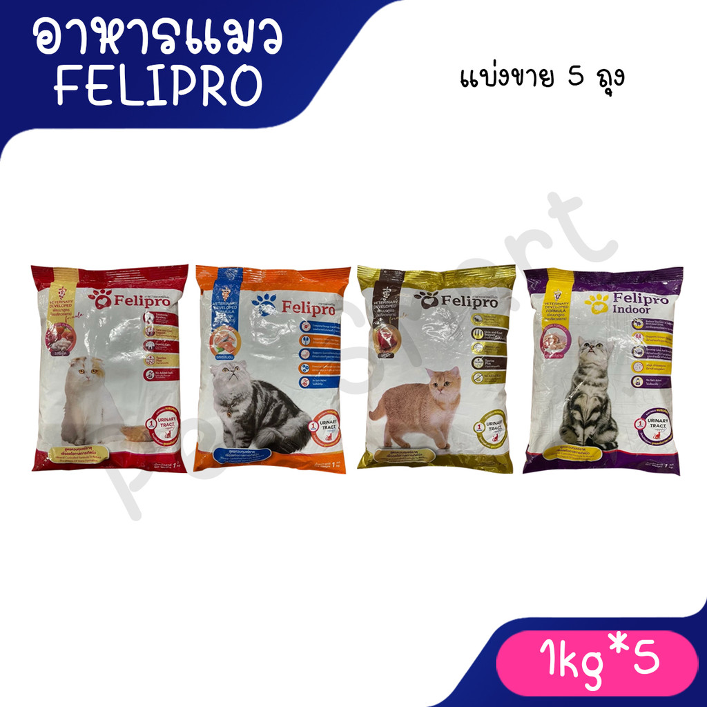 ( 1KG x 5 ถุง ) Felipro เฟลิโปร อาหารแมวเพื่อสุขภาพ