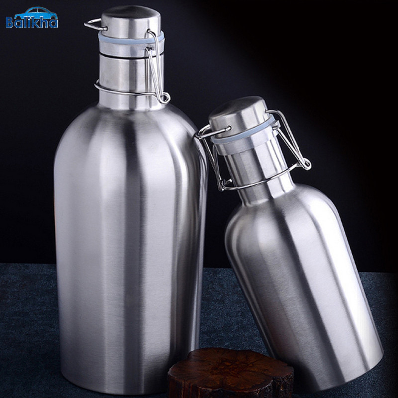 [Balikha] Growler สแตนเลส Growlers พร้อม , และเย็นพร้อมซีล, SIlver