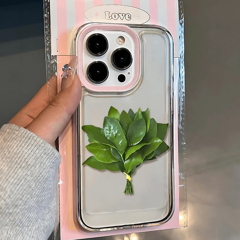 Grapefruit Leaf Exorcism โปร่งใสเหมาะสําหรับ iPhone เคสโทรศัพท์เหมาะสําหรับ iPhone 16 Pro Max/15/14 