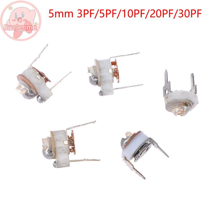 ถูกต้อง 5PCS 5 มม.เซรามิคTrimmer CapacitปรับCapacitor TrimmerตัวแปรเซรามิคCapacitor 3PF 5PF 10PF 20P
