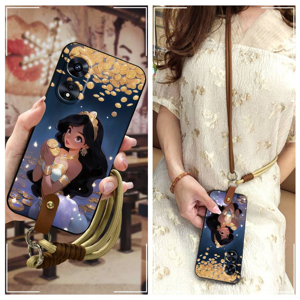 TPU Graffiti เคสโทรศัพท์สําหรับ OPPO A97 5G น่ารักทนทานแนวทแยงกันกระแทก Dirt-proof ปกหลัง Crossbody 