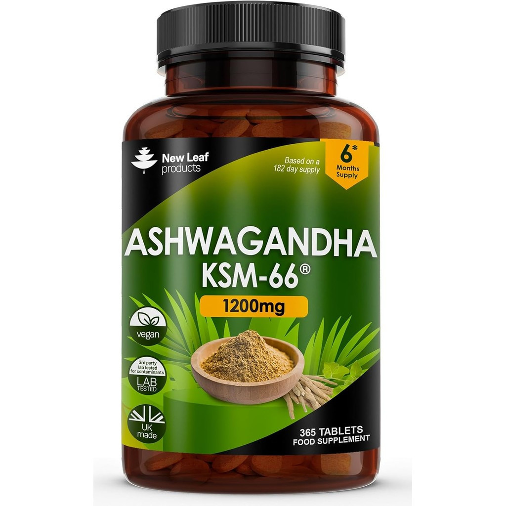 Ashwagandha KSM 66-365 (อุปทาน 6 เดือน) 1200 มก.เม็ดมังสวิรัติสารสกัดจากรากความแข็งแรงสูงบริสุทธิ์ -