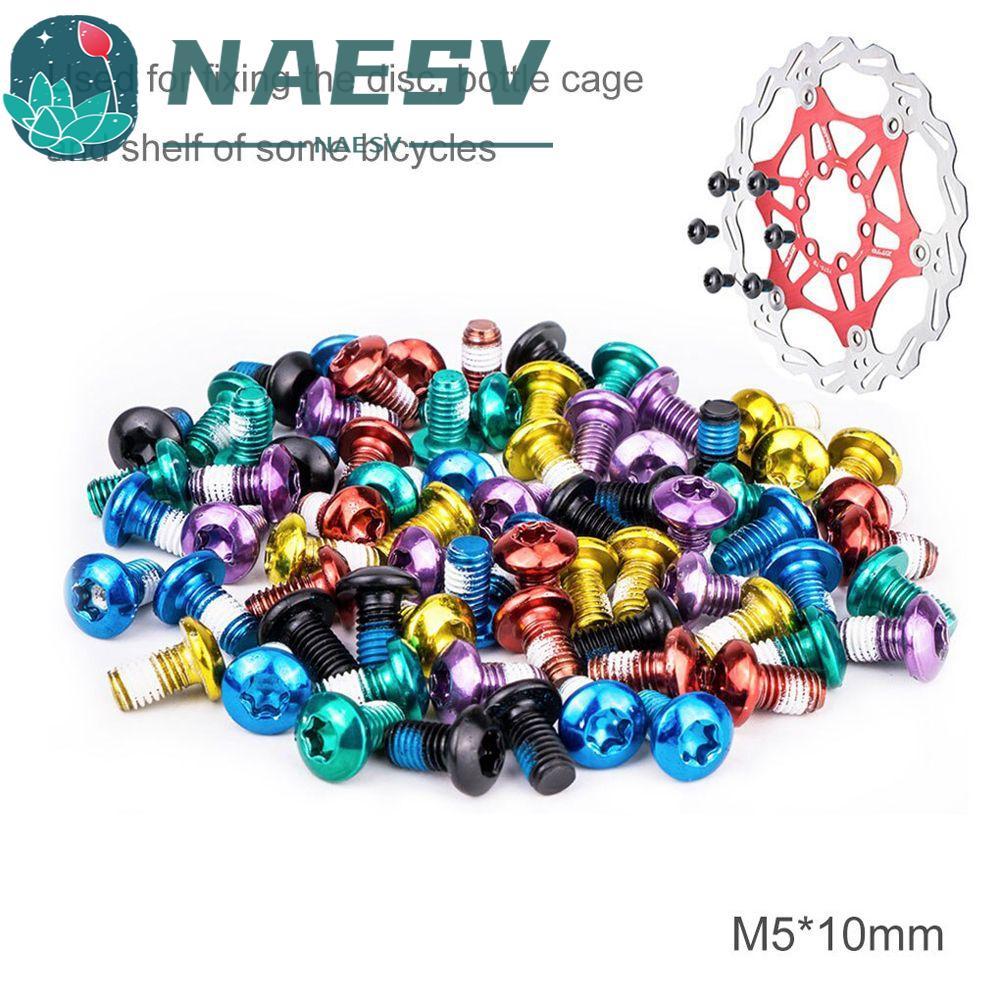 NAESV Torx Bolts สแตนเลสที่มีสีสัน T25 Torx เบรคอุปกรณ์เสริมจักรยานเสือภูเขาเครื่องมือ T25 สกรู