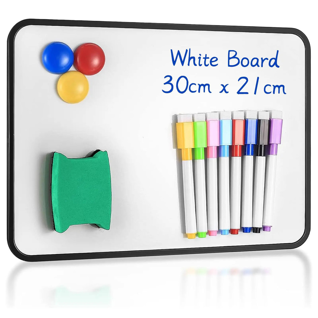 A4 Magnetic Whiteboard (30x21cm) - Double-sided W/pen&eraser In Stock