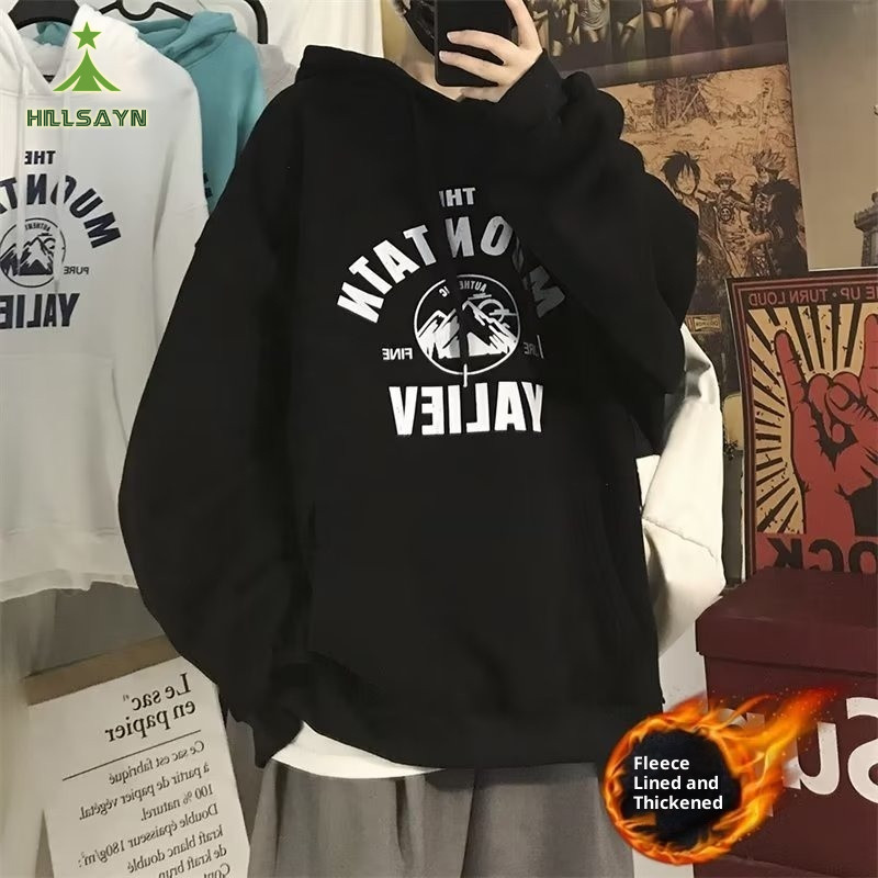 เสื้อฮู้ดผู้ชาย HillsayN อบอุ่น มีลายพิมพ์ Songshan สำหรับลําลอง