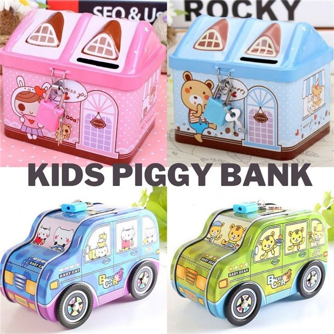 Kids Piggy Bank Coin Bank Piggy Banks Saving Bank กล่องเงินรถกล่องเหรียญสําหรับเด็ก Piggy Bank ของเล